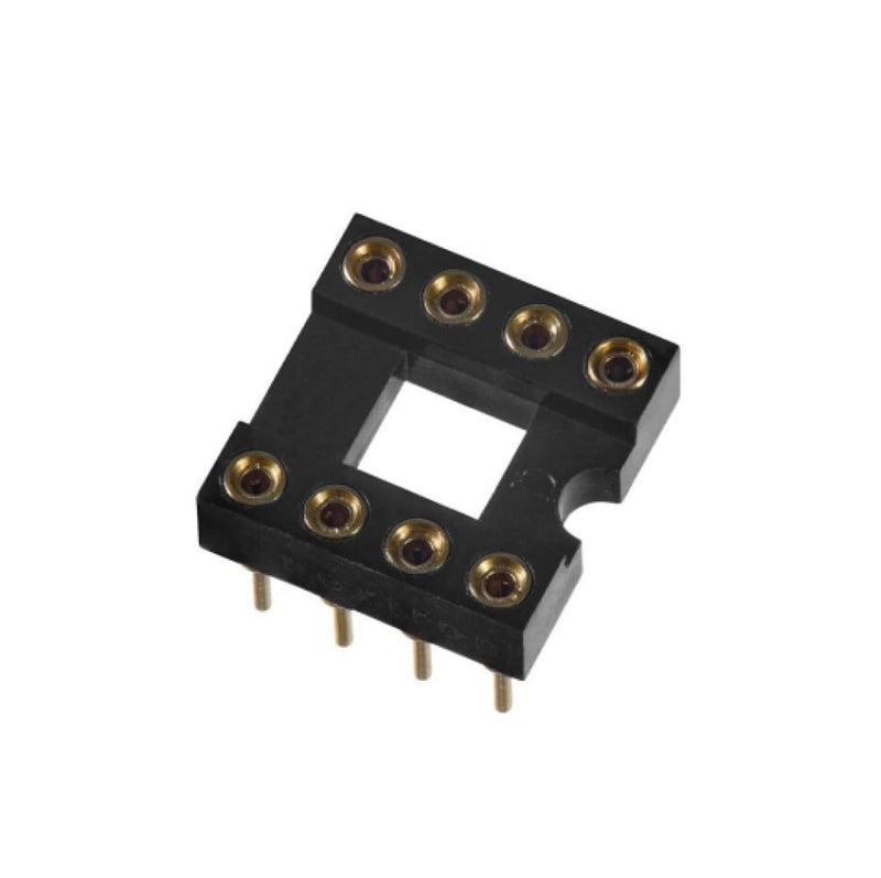 Bridgold 20pcs s 2 Row 8 Flat Pins Full Gold Plated Round Hole Solder Type Sockets Adapter DIP-8 8DIP 8 DIP IC. - Image 1